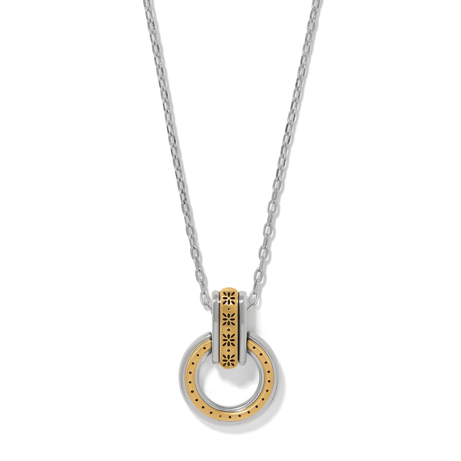 Mosaic Two Tone Link Ring Necklace by Brighton