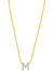 14K Mini Diamond M Initial