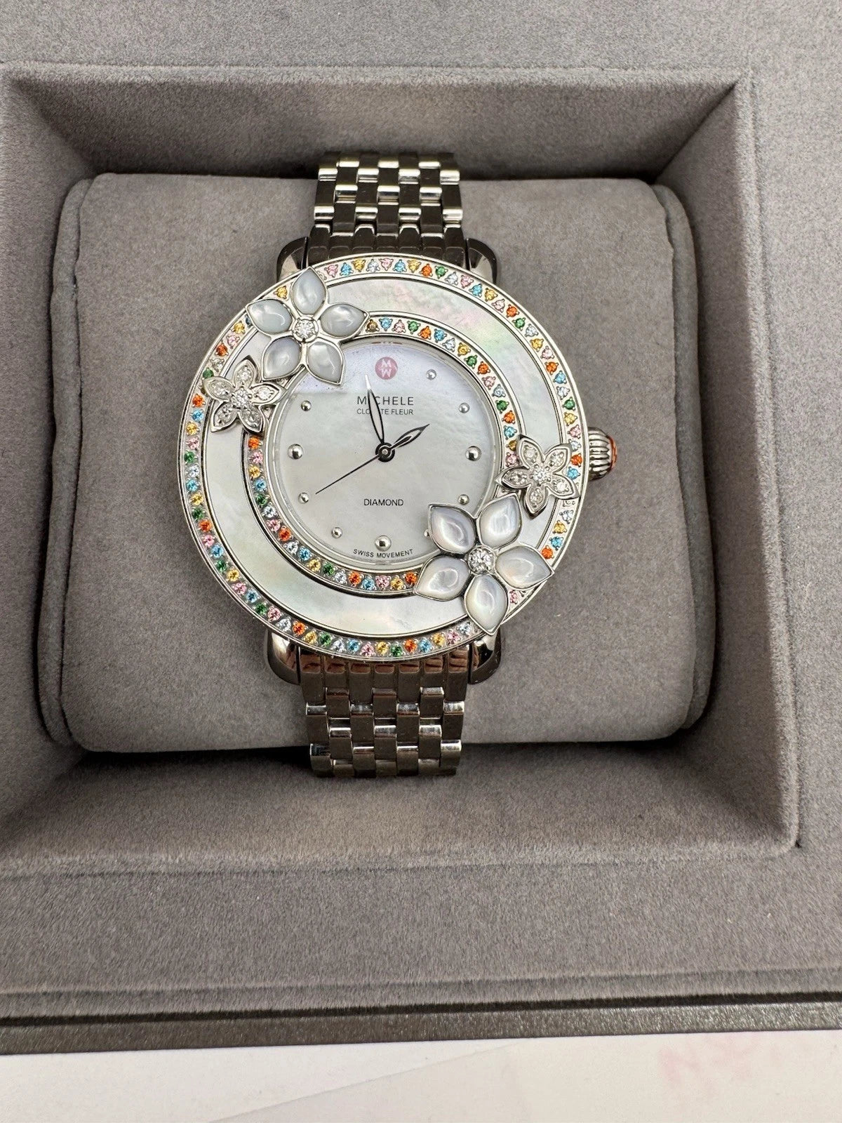 Michele Cloette Butterfly Limited Edition Diamond Watch Multicolor Gemstones