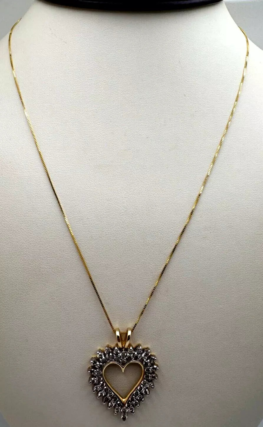 Vintage 14k Yellow Gold 2.00ct Diamond Pendant With Box Link Chain
