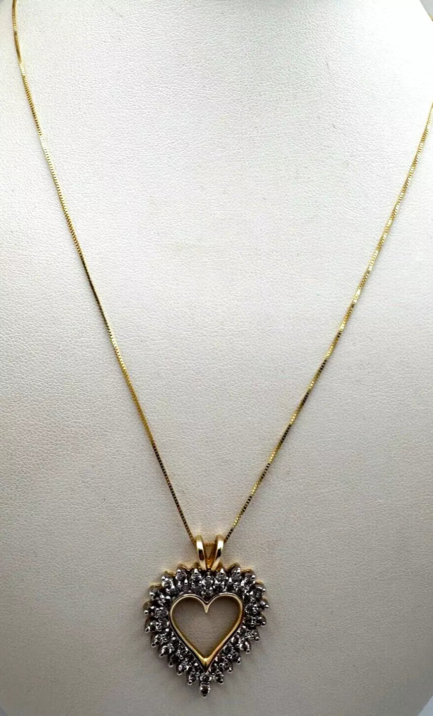Vintage 14k Yellow Gold 2.00ct Diamond Pendant With Box Link Chain