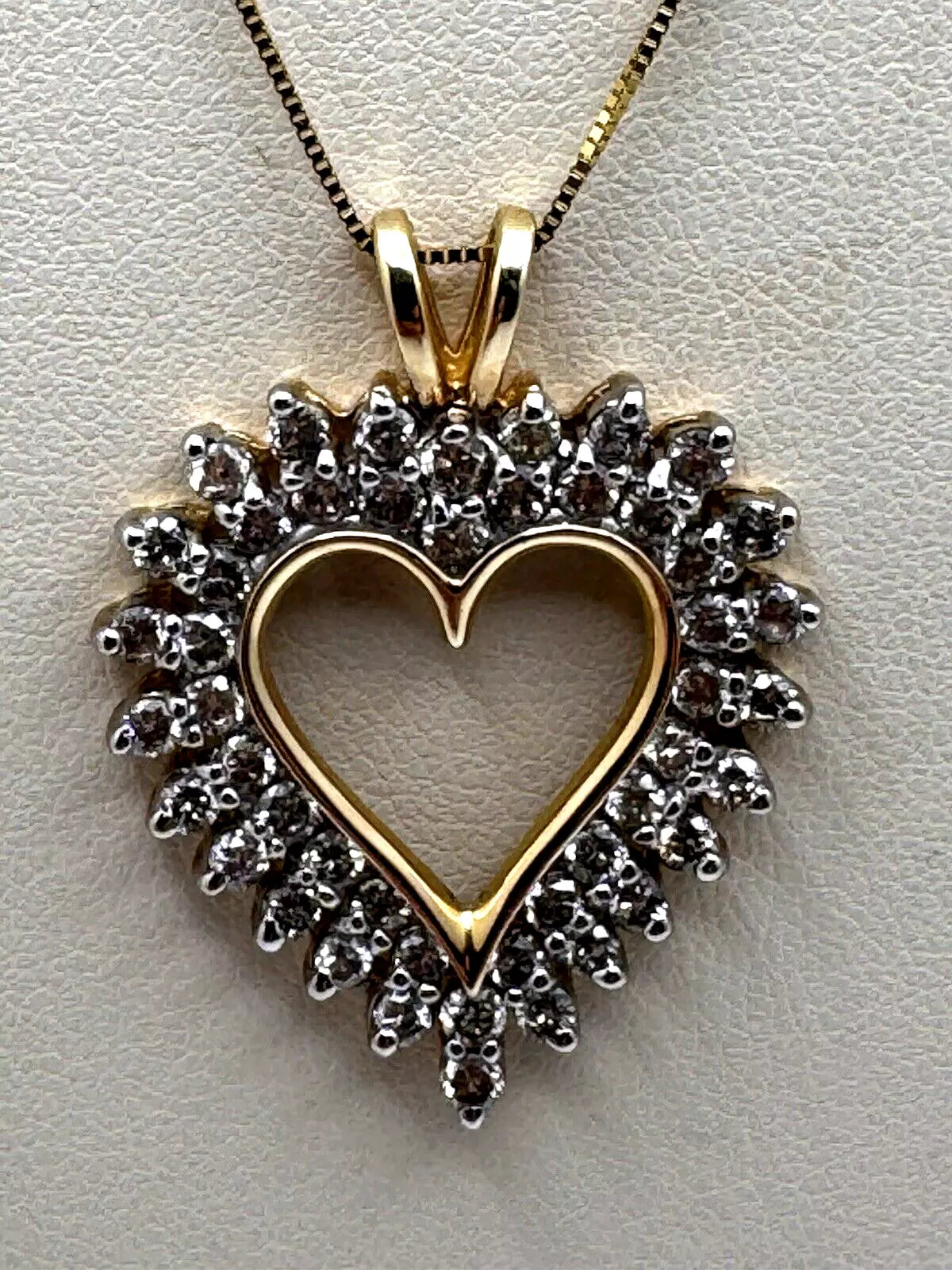 Vintage 14k Yellow Gold 2.00ct Diamond Pendant With Box Link Chain
