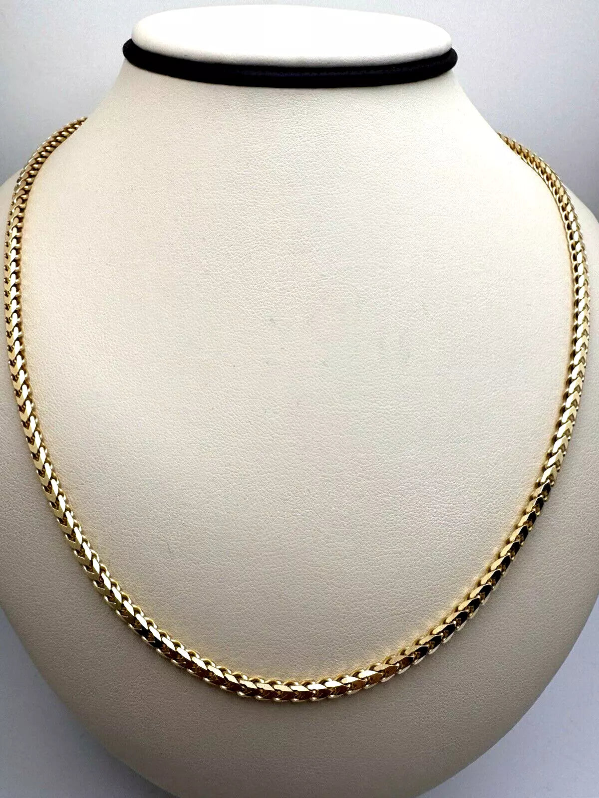 14K Solid Yellow Gold 24" Franco Chain Necklace 3mm 32.65 grams