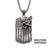 Gun Metal IP Rugged American Flag with Polished Steel 3D Eagle Pendant