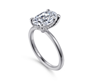 The Cari- 14kt white gold Oval Diamond Engagement Ring, 5.11 CTW by Gabriel &amp; Co. (In Stock)