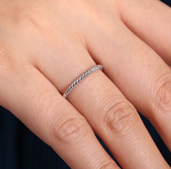 14K Yellow Gold Twisted Rope Stackable Ring by Gabriel & Co.-( In Stock)