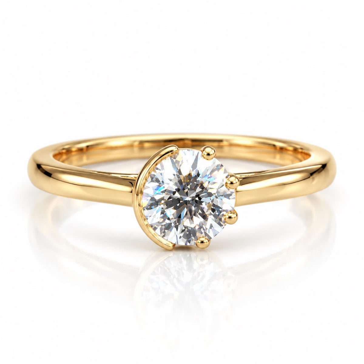 18K Gold 1.00 CT Round Diamond Solitaire Engagement Ring D SI2 GIA