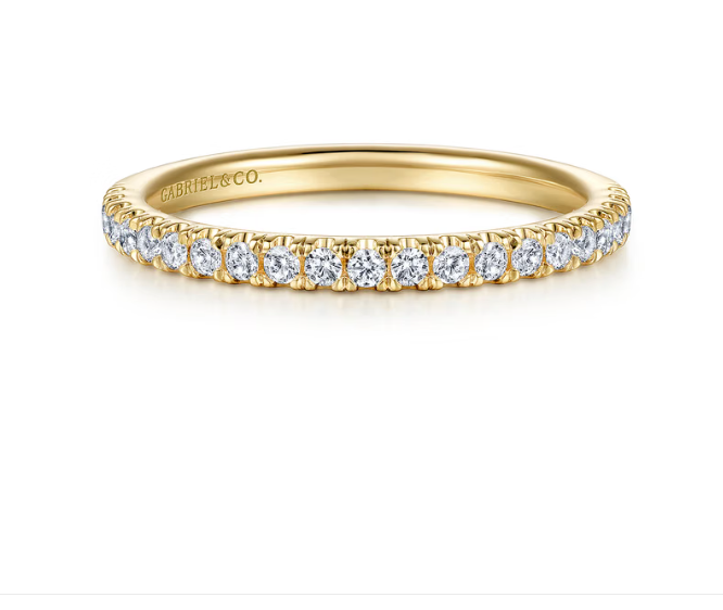 14K Yellow Gold Diamond Matching Wedding Band by Gabriel &amp; Co- (In Stock)