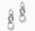 Cleo Pave Link Post Drop Earrings (white)