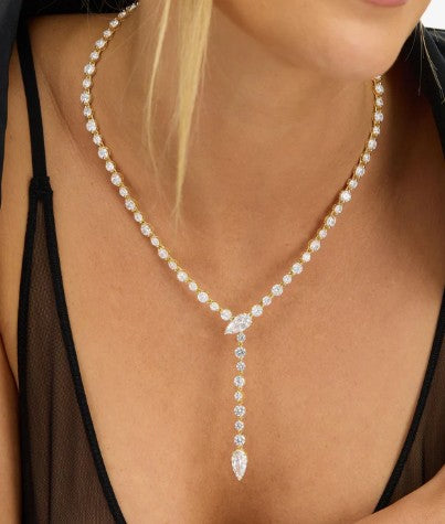 She's Arrived Lariat Tennis Necklace