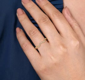 14K Yellow Gold Diamond Stackable Ring by Gabriel &amp; Co.
