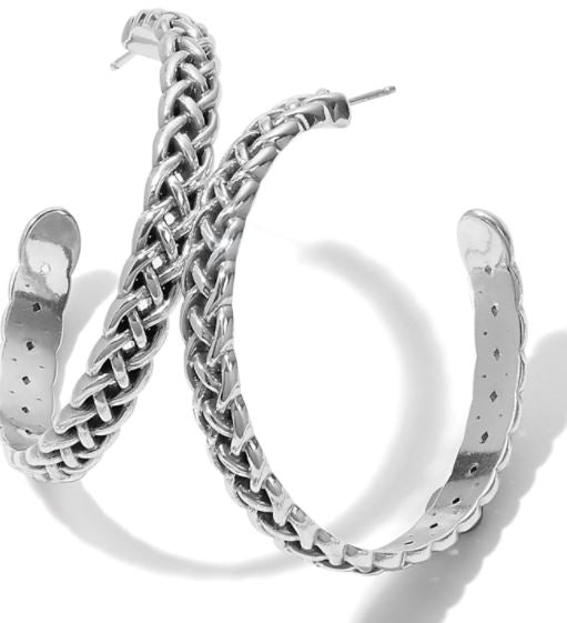 Interlok Braid Large Hoop Earrings By Brighton