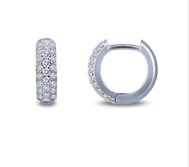 3-Row Huggie Hoop Earrings