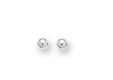 14K White Gold Polished 8mm Post Earring