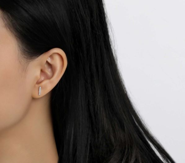 Mini Vertical Bar Stud Earrings