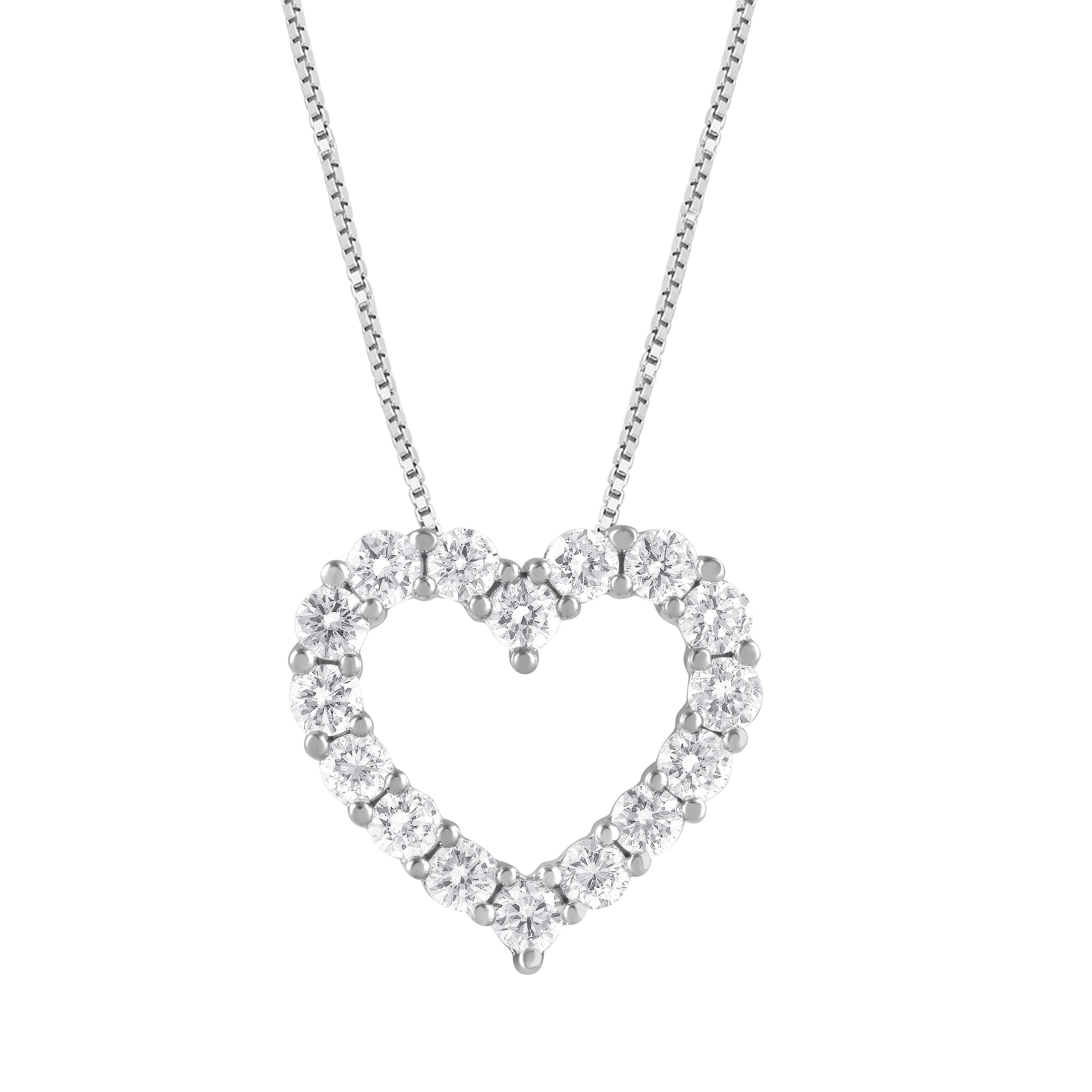 14kt white gold 1.00CTW heart