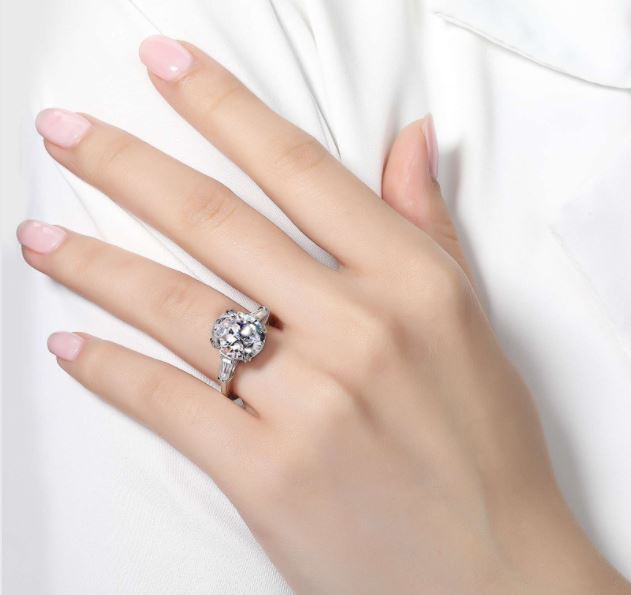 Classic Three-Stone Oval Engagement Ring by Lafonn