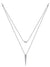 14K White Gold Layered Pavé Diamond Bar and Spike Pendant Necklace