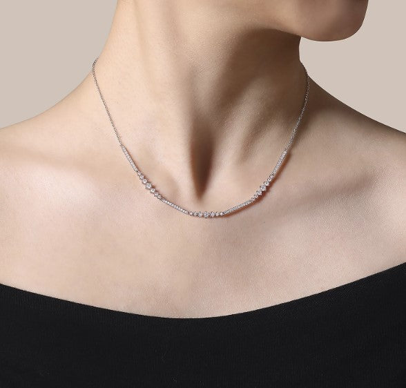 14K White Gold Diamond Necklace