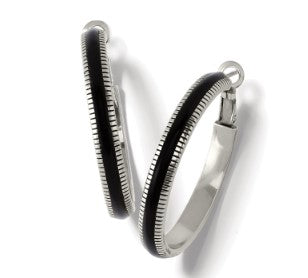 Interlok Noir Heirlom Hoop Earrings