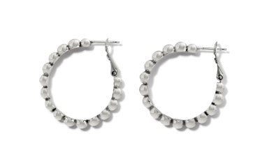Twinkle Granulation Medium Hoop Earrings