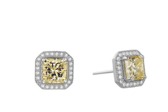 2.96 CTW Halo Stud Earrings