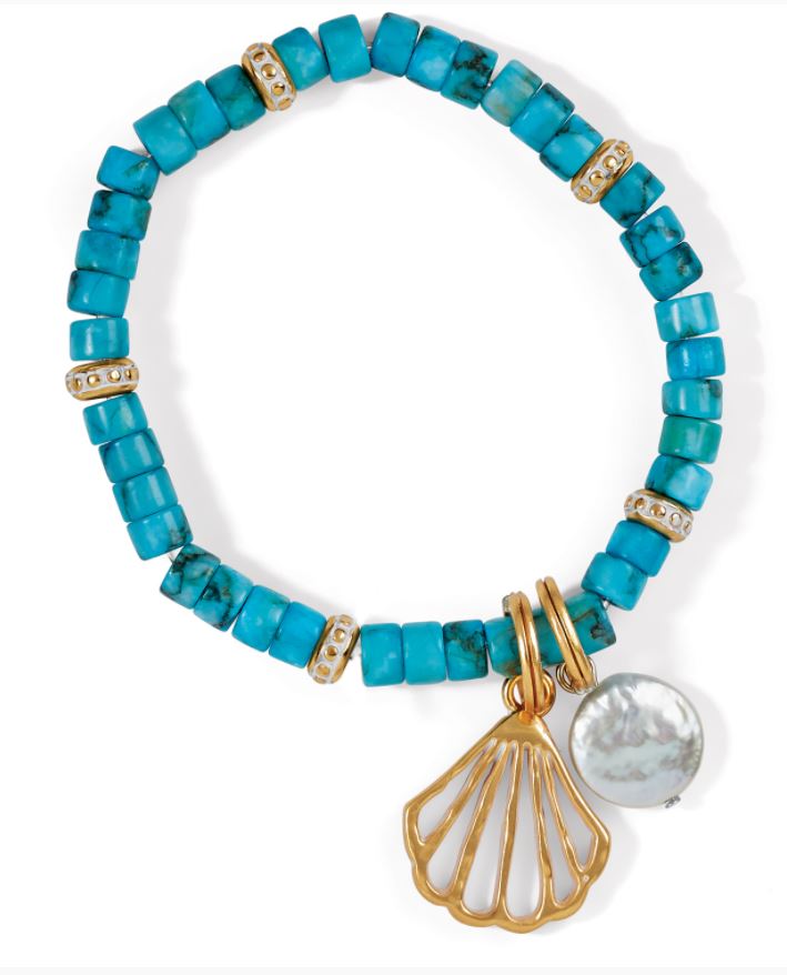 Calypso Shell Heishi Stretch Bracelet