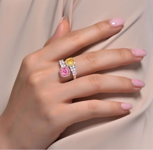 Pink &amp; Yellow Bypass Ring