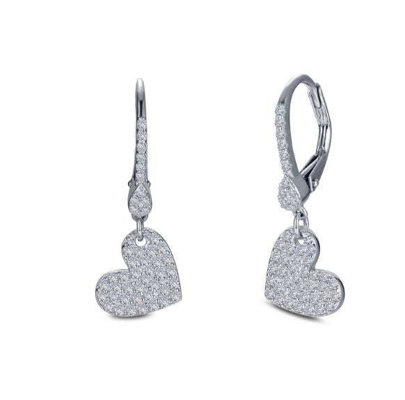 Leverback Heart Drop Earrings