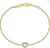 14K Yellow Gold Chain Bracelet with Pavé Diamond Heart