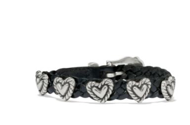 Roped Heart Braid Bandit Bracelet- Black