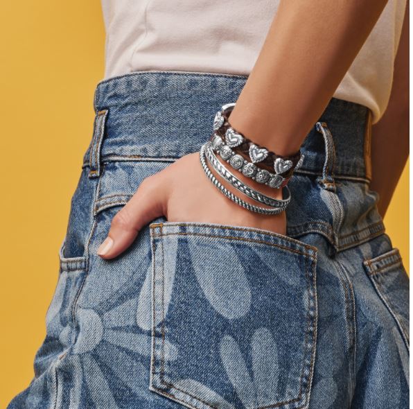 Roped Heart Braid Bandit Bracelet- Brown