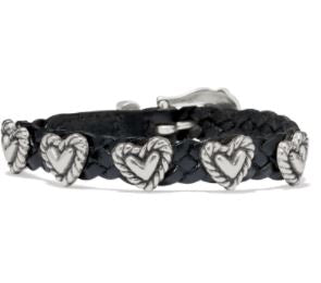 Roped Heart Braid Bandit Bracelet- Black