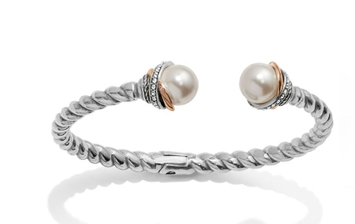 Neptune&#39;s Rings Pearl Open Hinged Bangle