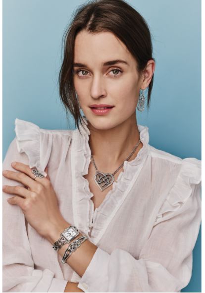 Interlok Crossing Hearts Necklace NEW From the Interlok Collection