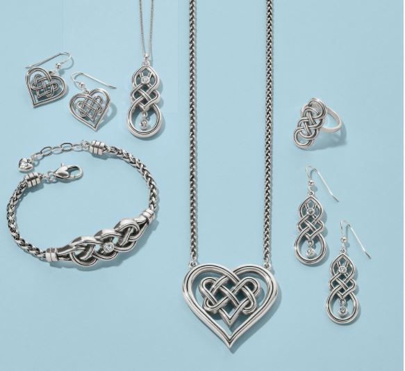 Interlok Crossing Hearts Necklace NEW From the Interlok Collection