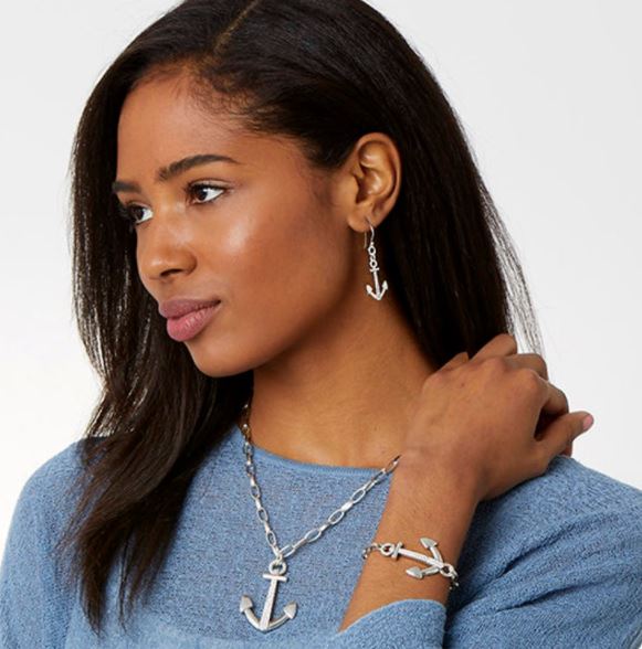 Coastline Reversible  Anchor Link Necklace