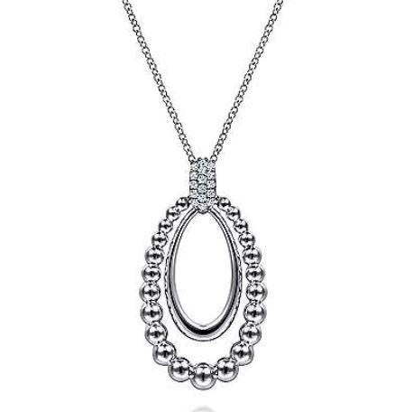 925 Sterling Silver White Sapphire Pendant Necklace