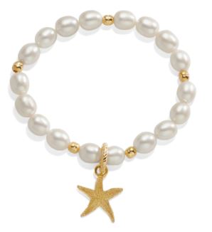Sea Shore Pearl Starfish Stretch Bracelet